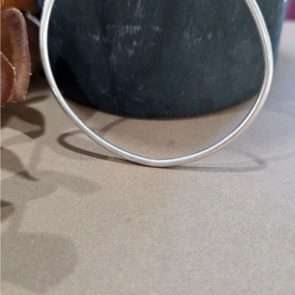 Simplistic Silver Knot Bangle - Picture 4 of 13